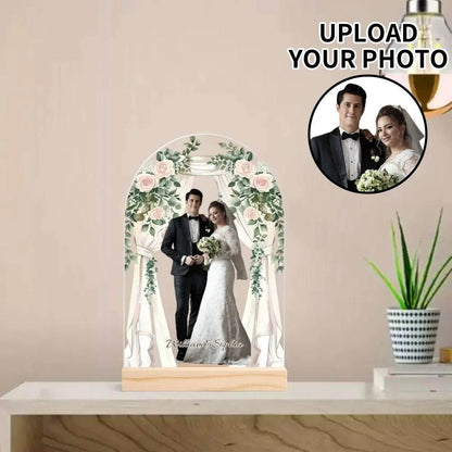 Arch Acrylic Table Sign with Wood Stand - WePrint