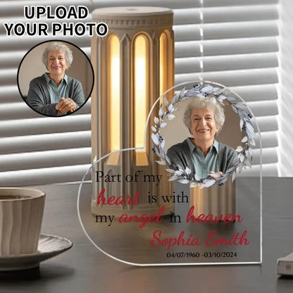 Heart Shaped Acrylic Keepsake Ornament - Photo and Text - WePrint