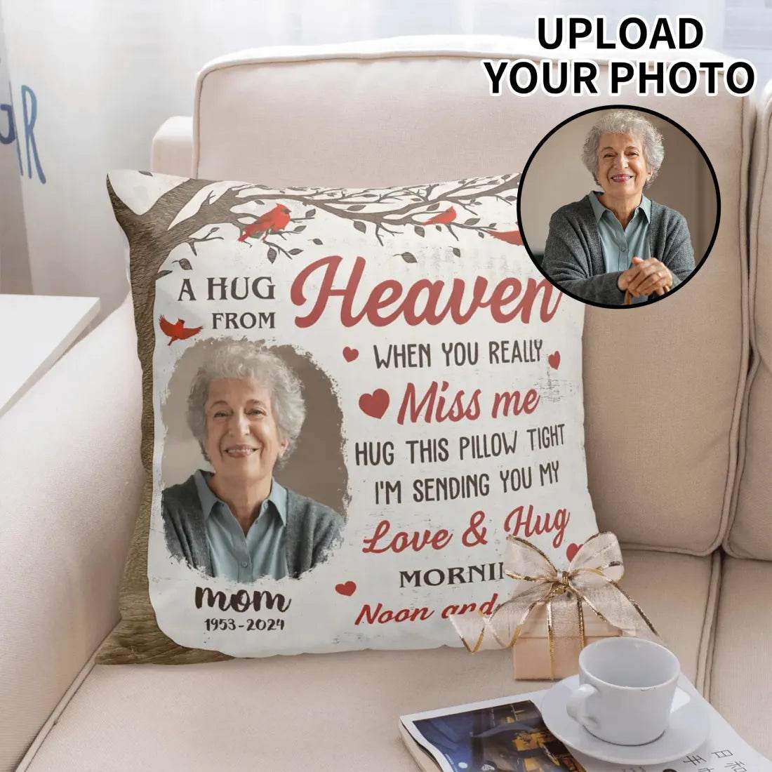 Peach Velvet Pillow Case Square Cushion Cover - Memorial - WePrint
