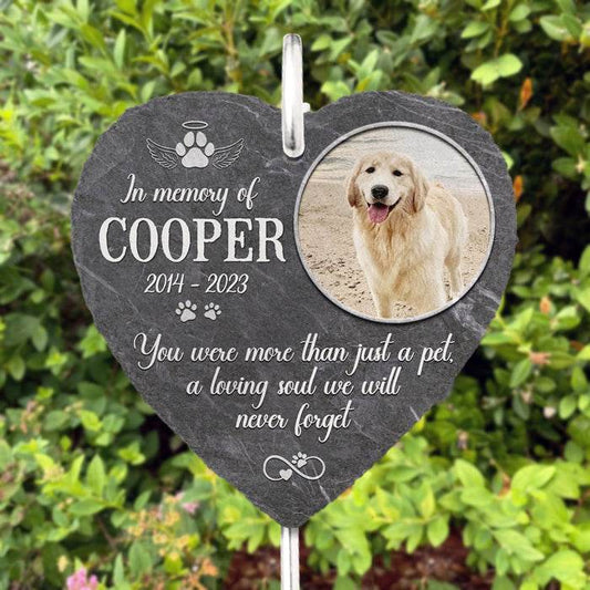 Personalized Memorial Garden Slate & Hook - Cemetery Decorations For Grave, Dog Memorial Gifts, Pet Memorial Stones, Loss Of Dog Sympathy Gift, Dog Memorial Stone - WePrint