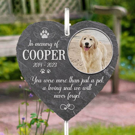 Personalized Memorial Garden Slate & Hook - Cemetery Decorations For Grave, Dog Memorial Gifts, Pet Memorial Stones, Loss Of Dog Sympathy Gift, Dog Memorial Stone - WePrint