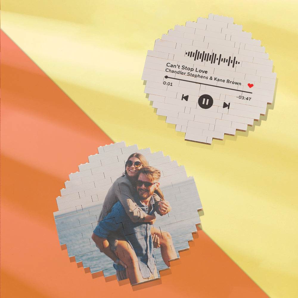 Custom Music Code Building Block Personalized Photo Brick Puzzles - WePrint