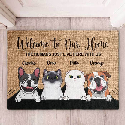 Welcome To The Pet Home - Funny Personalized Pet Decorative Mat, Doormat (Cat & Dog) - WePrint