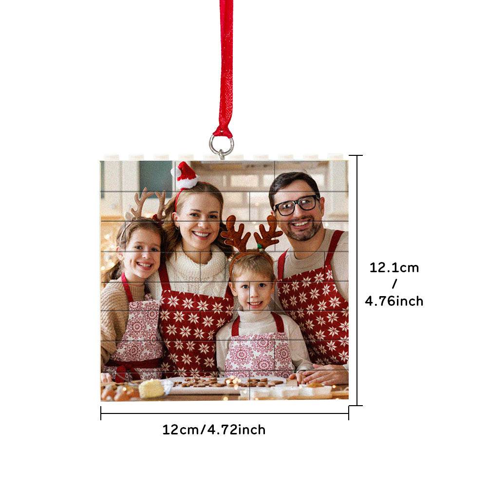 Personalized Building Brick Puzzle Photo Block Christmas Ornament - WePrint