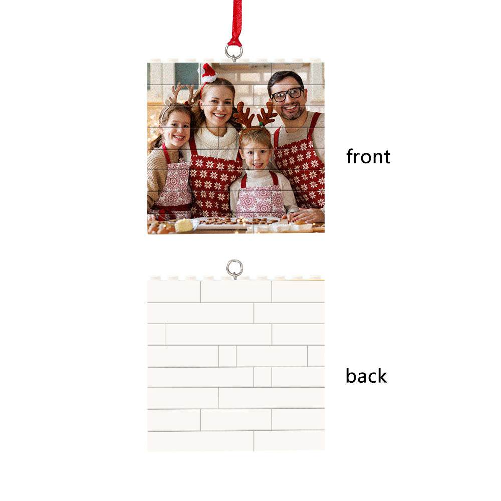 Personalized Building Brick Puzzle Photo Block Christmas Ornament - WePrint