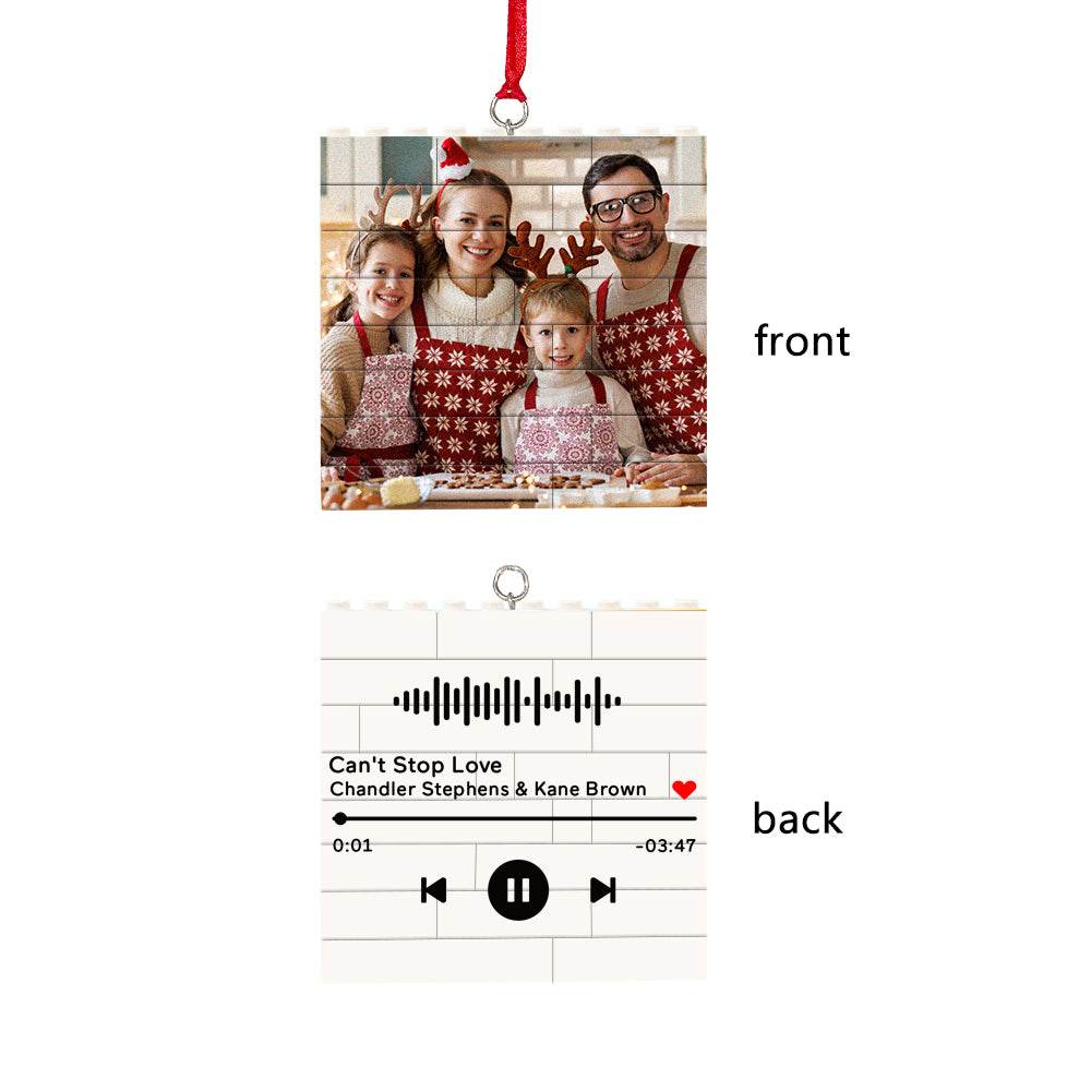 Personalized Building Brick Puzzle Photo Block Christmas Ornament - WePrint