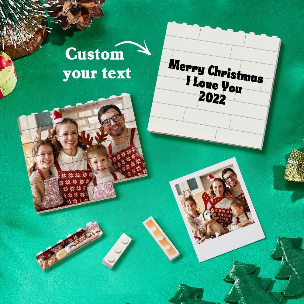 Personalized Building Brick Puzzle Photo Block Christmas Ornament - WePrint