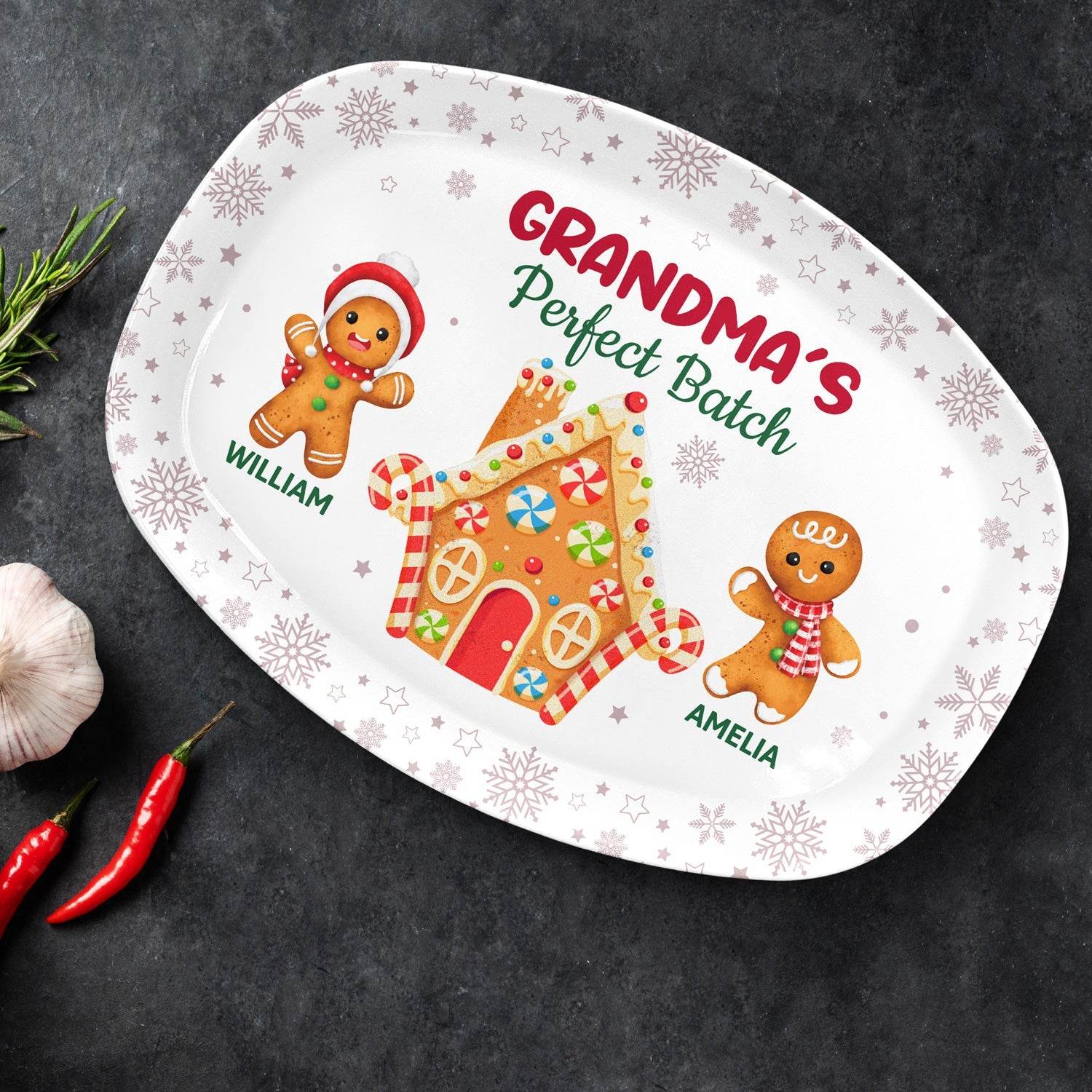 Grandma's Perfect Batch - Christmas, Loving Gift For Mom, Grandma, Grandparents, Family - Personalized Plate - WePrint