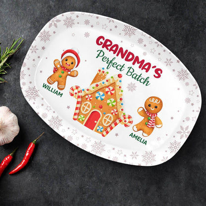Grandma's Perfect Batch - Christmas, Loving Gift For Mom, Grandma, Grandparents, Family - Personalized Plate - WePrint