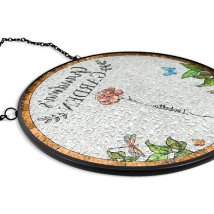 Birth Flower Grandma's Garden - Personalized Stained Glass Window Hanging Suncatcher - WePrint