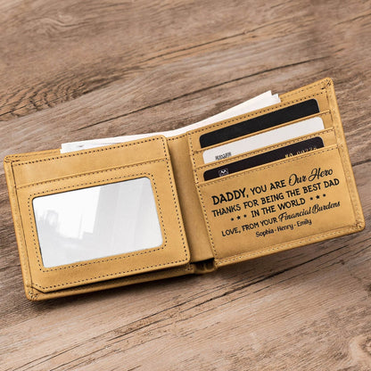 Best Dad Ever New Version - Personalized Leather Wallet - WePrint