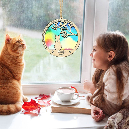 Custom Cat Memorial Suncatcher Pet Memorial Ornament Loss of Pet Sympathy Gift - WePrint