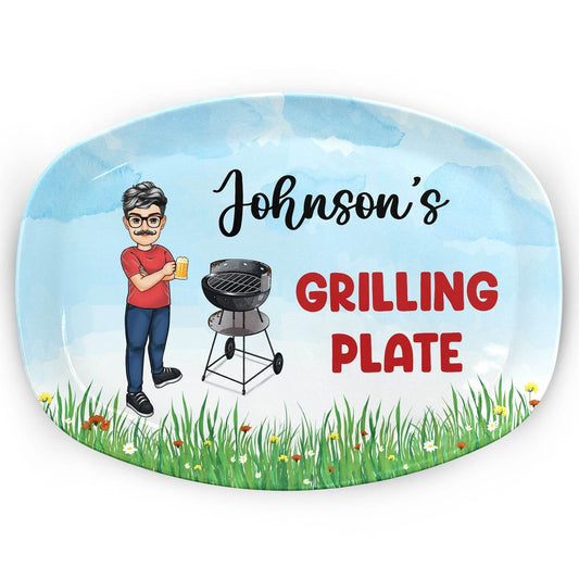 Grilling Plate Awesome BBQ - Gift For Yourself, Gift For Man - Personalized Custom Plate - WePrint