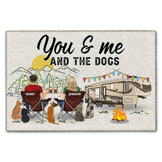 Home Is Where We Park It You And Me And The Dogs - Gift For Camping Lovers - Personalized Doormat - WePrint