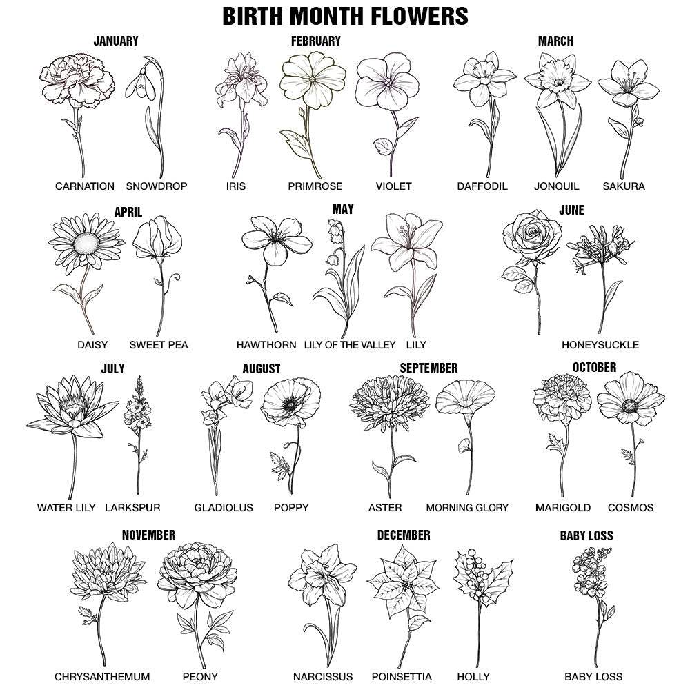 Birth Month Flowers Sketch Girl Bloom Where You're Planted - Personalized 40oz Tumbler With Straw - WePrint