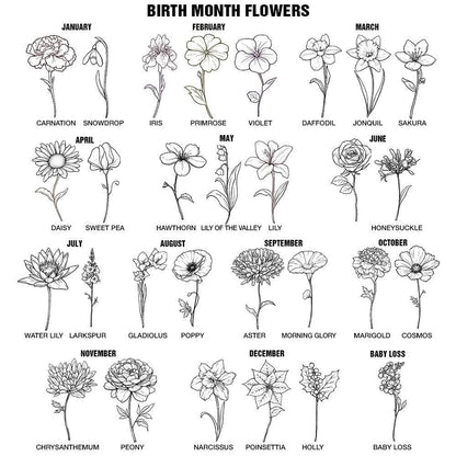 Birth Month Flowers Sketch Girl Bloom Where You're Planted - Personalized 40oz Tumbler With Straw - WePrint