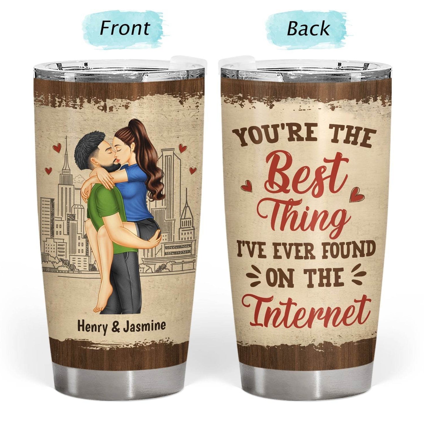 Kissing Couple Best Thing On The Internet - Gift For Couples - Personalized Tumbler - WePrint