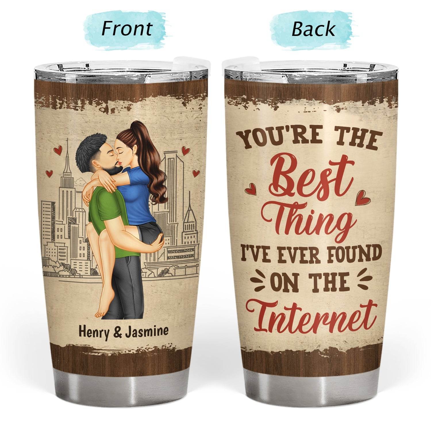 Kissing Couple Best Thing On The Internet - Gift For Couples - Personalized Tumbler - WePrint