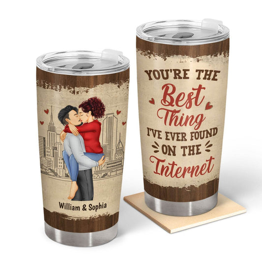 Kissing Couple Best Thing On The Internet - Gift For Couples - Personalized Tumbler - WePrint