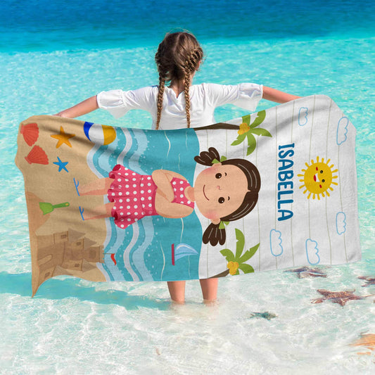 Kid On The Beach - Personalized Beach Towel - WePrint
