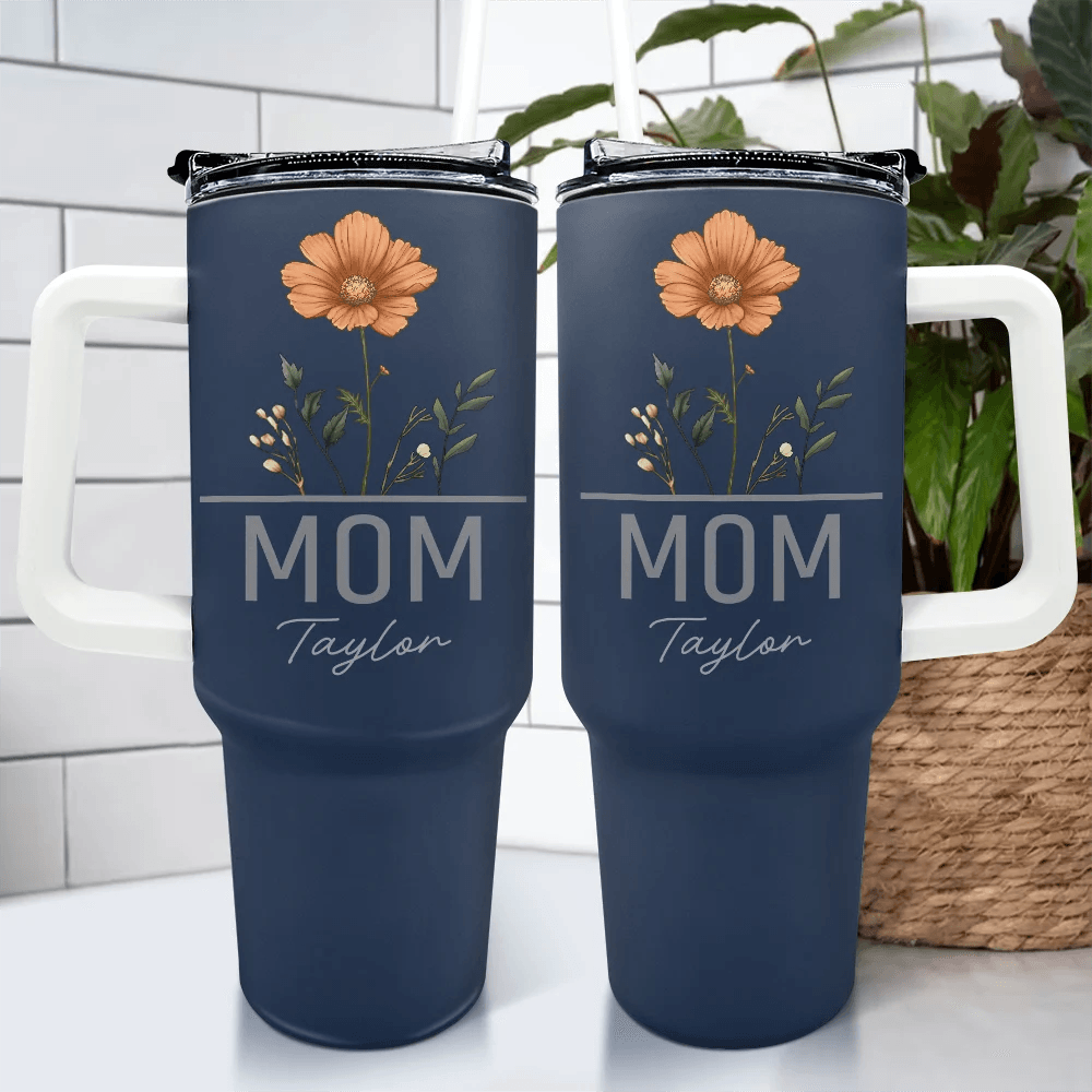 Nana Grandma Mom Birth Flowers - Personalized 40oz Tumbler With Straw - WePrint