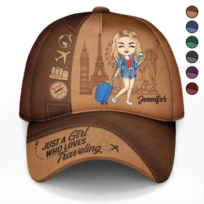 Just A Girl Boy Loves Traveling - Personalized Classic Cap - WePrint