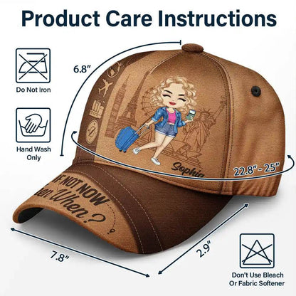 Just A Girl Boy Loves Traveling - Personalized Classic Cap - WePrint