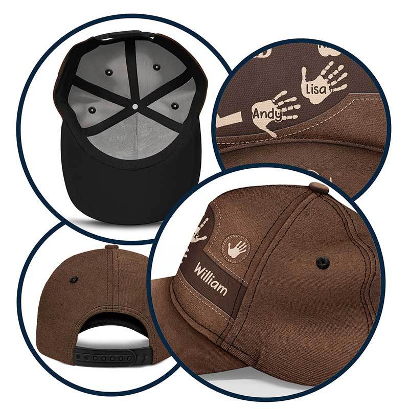 Grandpa Dad Kids Handprints - Personalized Classic Cap - WePrint