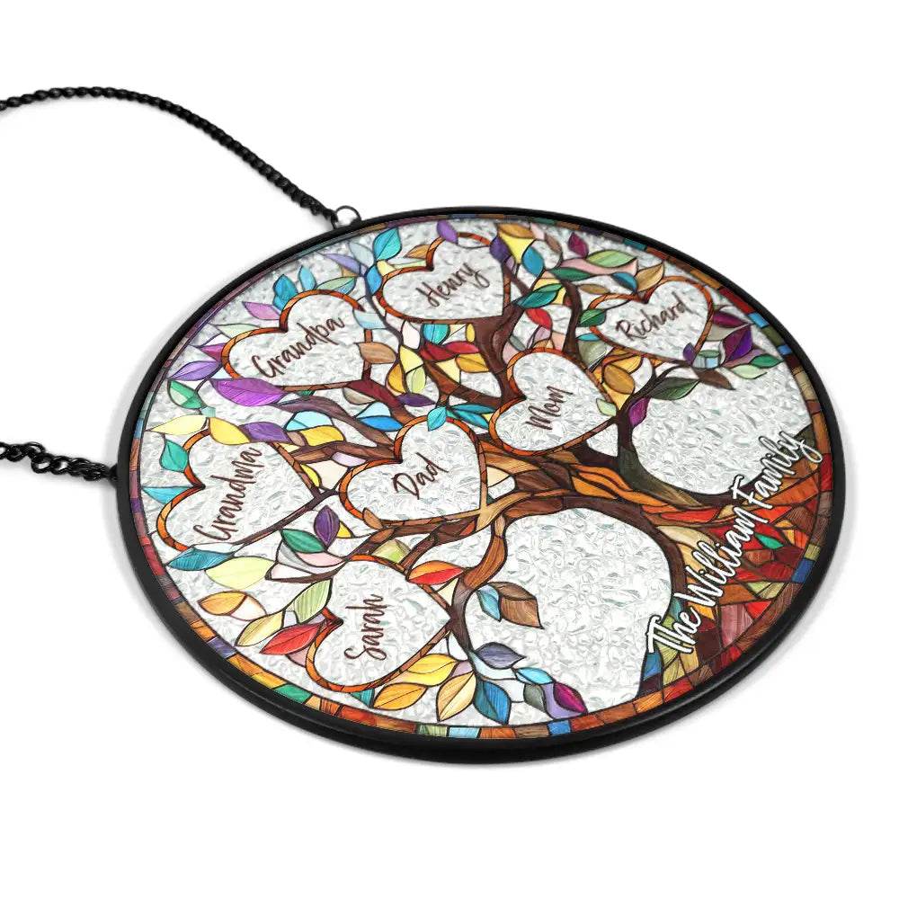 Family Unbreakable Bond Tree Of Life - Personalized Stained Glass Window Hanging Suncatcher - WePrint