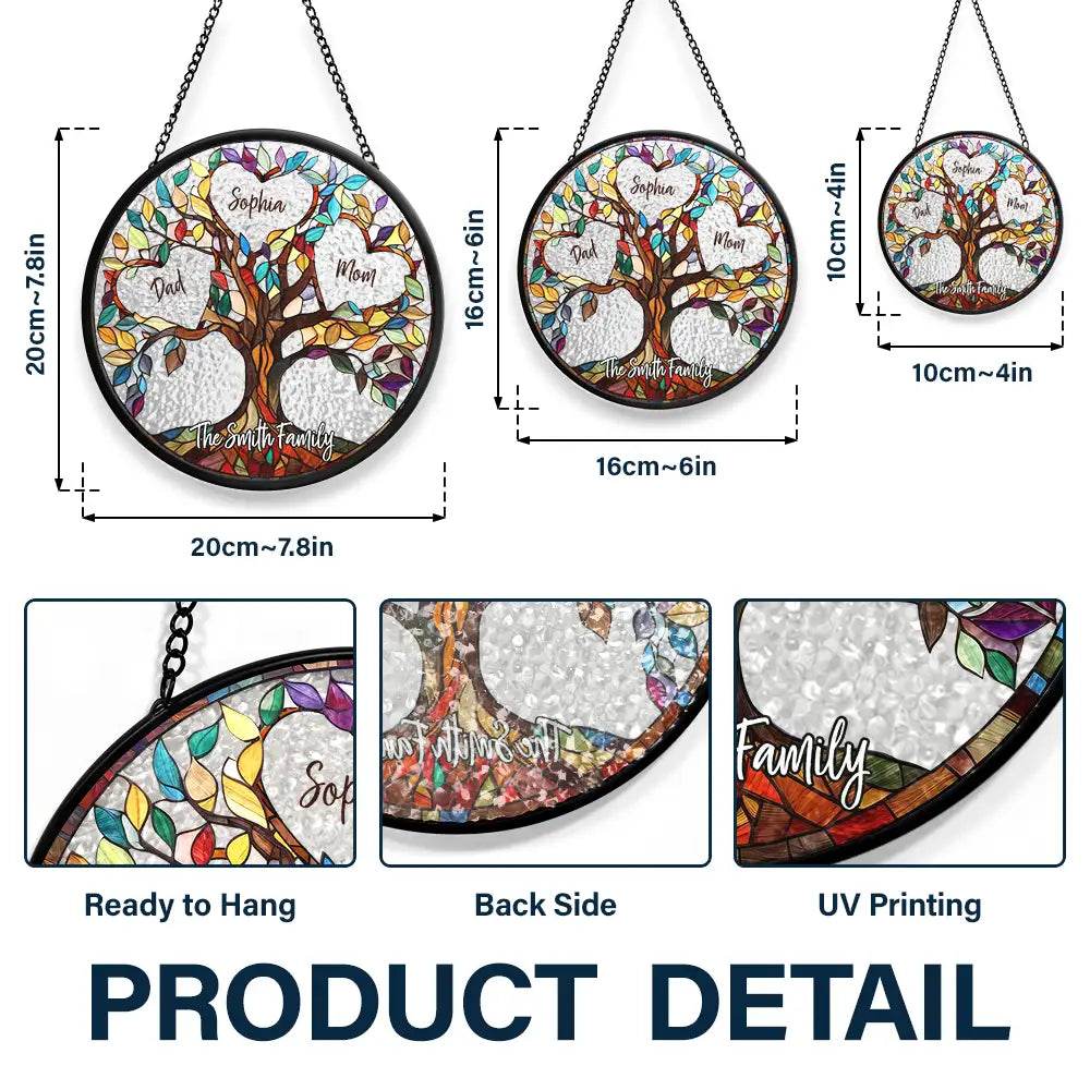 Family Unbreakable Bond Tree Of Life - Personalized Stained Glass Window Hanging Suncatcher - WePrint