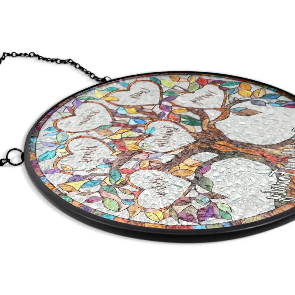 Family Unbreakable Bond Tree Of Life - Personalized Stained Glass Window Hanging Suncatcher - WePrint