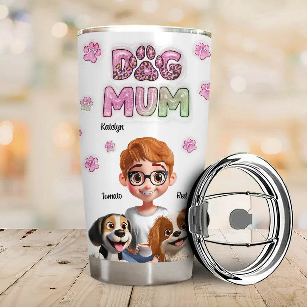 Dog Mom 3D Effect - Personalized Tumbler - WePrint