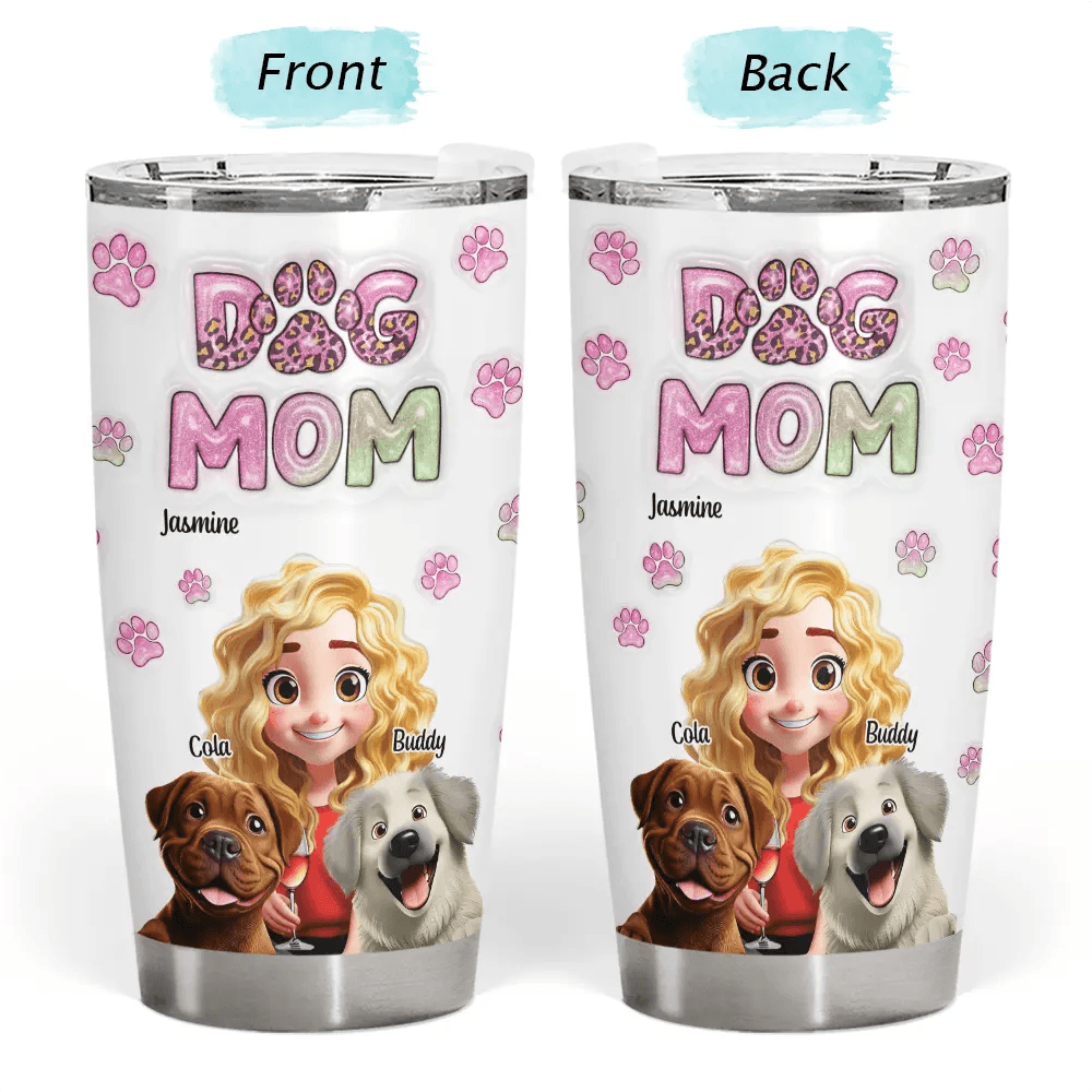 Dog Mom 3D Effect - Personalized Tumbler - WePrint
