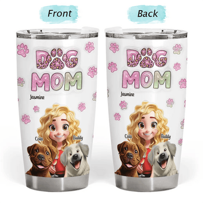 Dog Mom 3D Effect - Personalized Tumbler - WePrint
