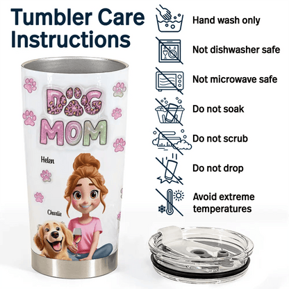 Dog Mom 3D Effect - Personalized Tumbler - WePrint