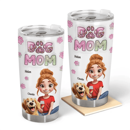Dog Mom 3D Effect - Personalized Tumbler - WePrint