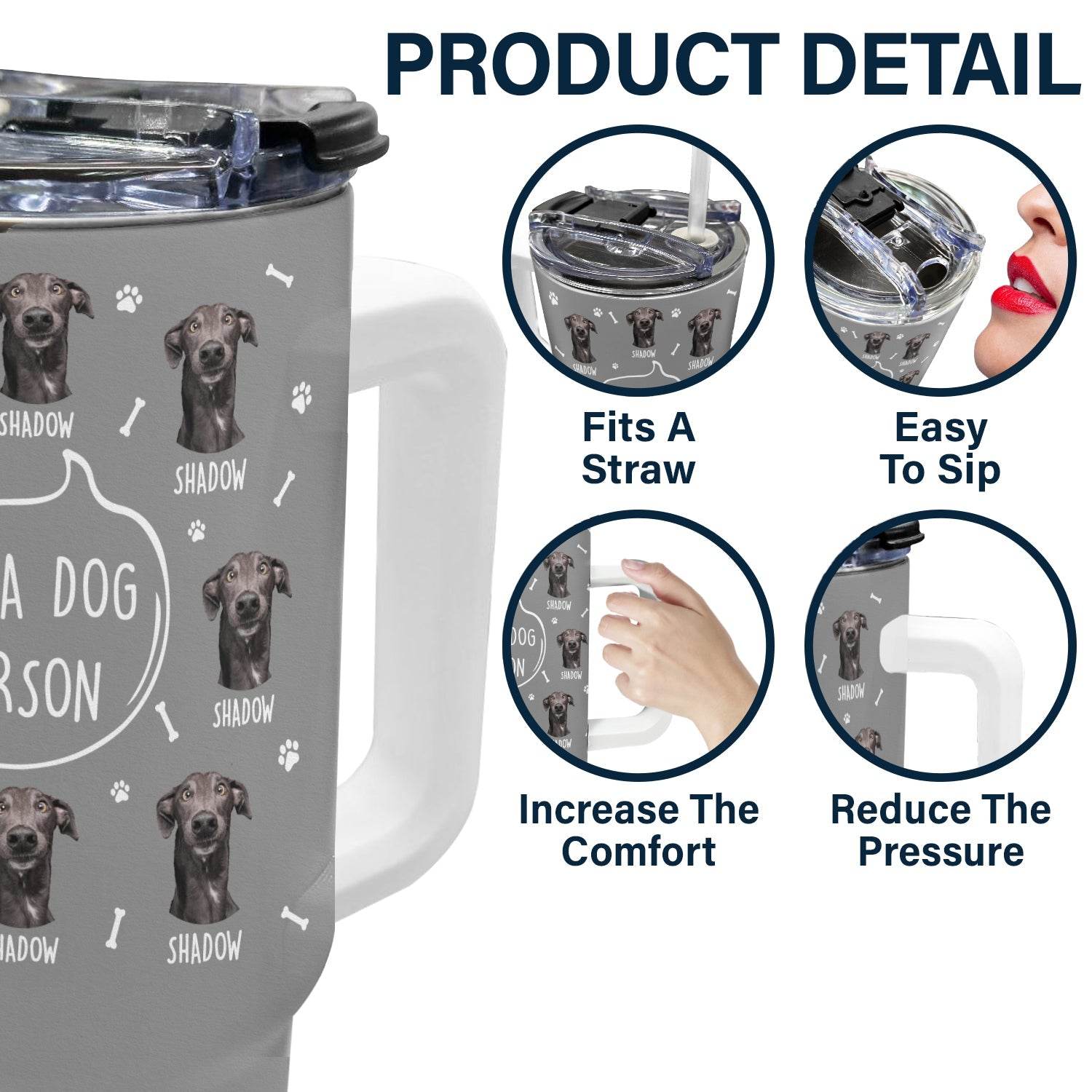 Custom Photo I'm A Dog Person - Gift For Dog Mom, Dog Dad, Dog Lovers - Personalized 40oz Tumbler With Straw - WePrint