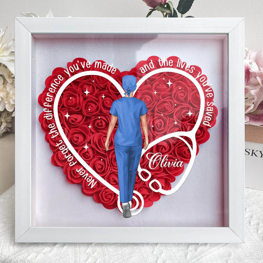 Never Forget The Difference You've Made - Personalized Flower Shadow Box - WePrint