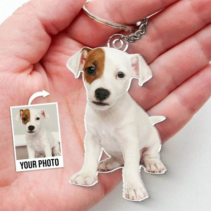Pet Lovers - Custom Photo Happiness Is A Warm Puppy - Personalized Acrylic Keychain - WePrint