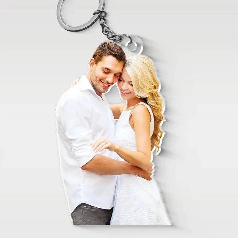 Pet Lovers - Custom Photo Happiness Is A Warm Puppy - Personalized Acrylic Keychain - WePrint