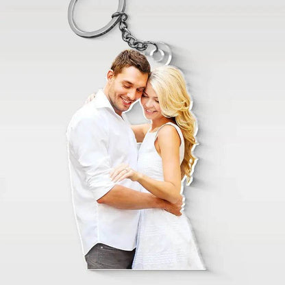 Pet Lovers - Custom Photo Happiness Is A Warm Puppy - Personalized Acrylic Keychain - WePrint