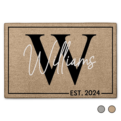 Monogram Family Name - Personalized Doormat - WePrint