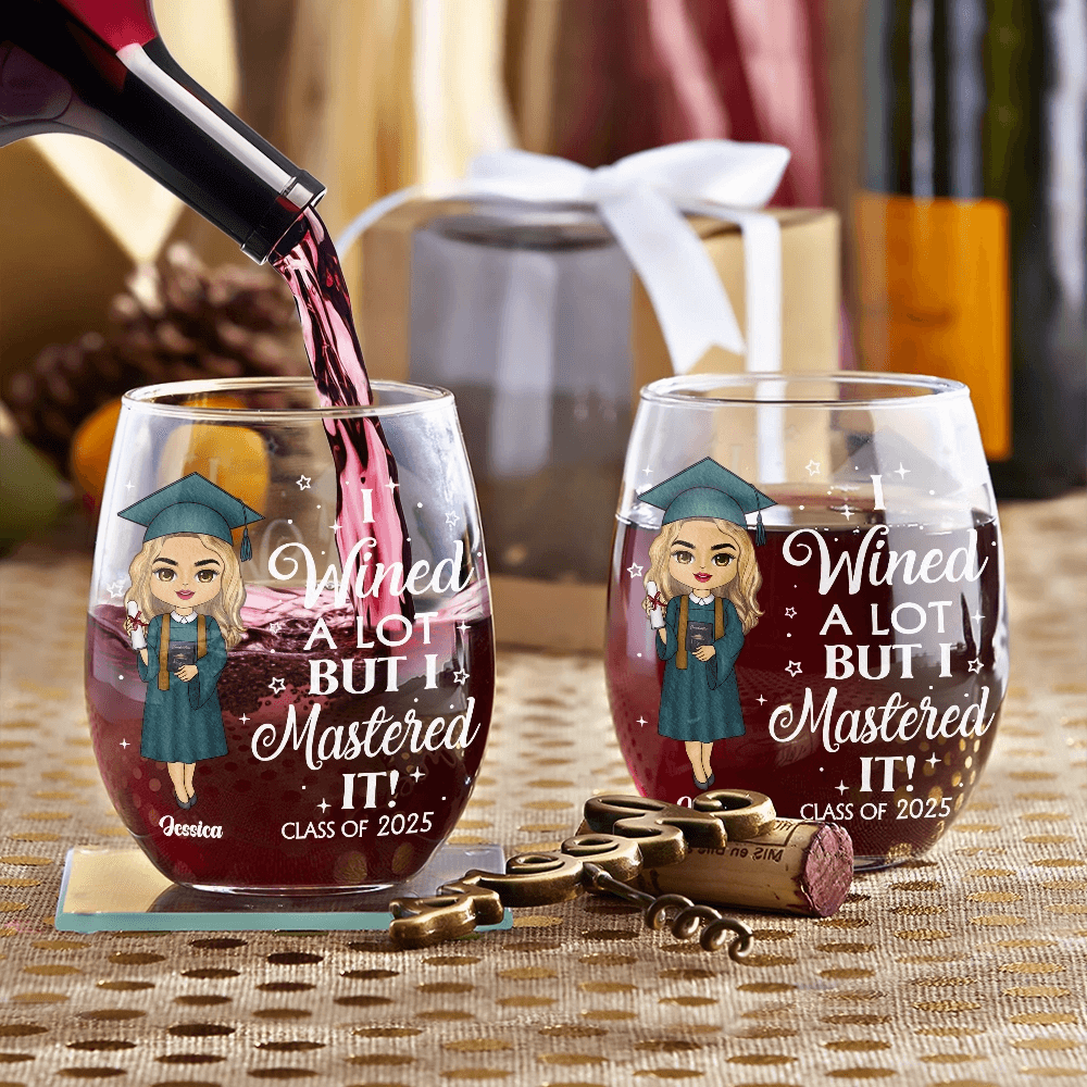 I Wined A Lot - Personalized Stemless Wine Glass - WePrint