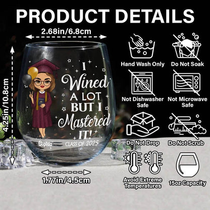 I Wined A Lot - Personalized Stemless Wine Glass - WePrint
