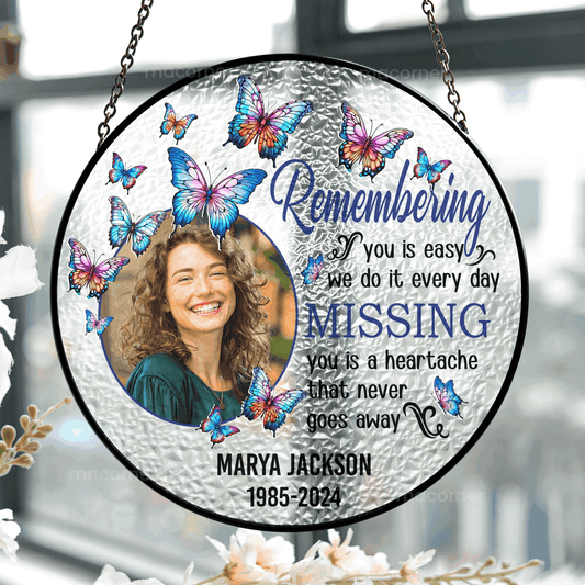 Remembering You - Personalized Photo Stained Glass Window Hanging Suncatcher - WePrint