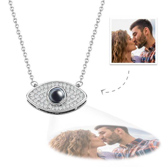 Evil Eye Projection Necklace Custom Photo Necklace - WePrint