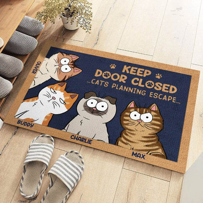 Don't Let The Cat Out No Matter What He Tells You - Cat Personalized Custom Home Decor Decorative Mat - House Warming Gift, Gift For Pet Owners, Pet Lovers - WePrint