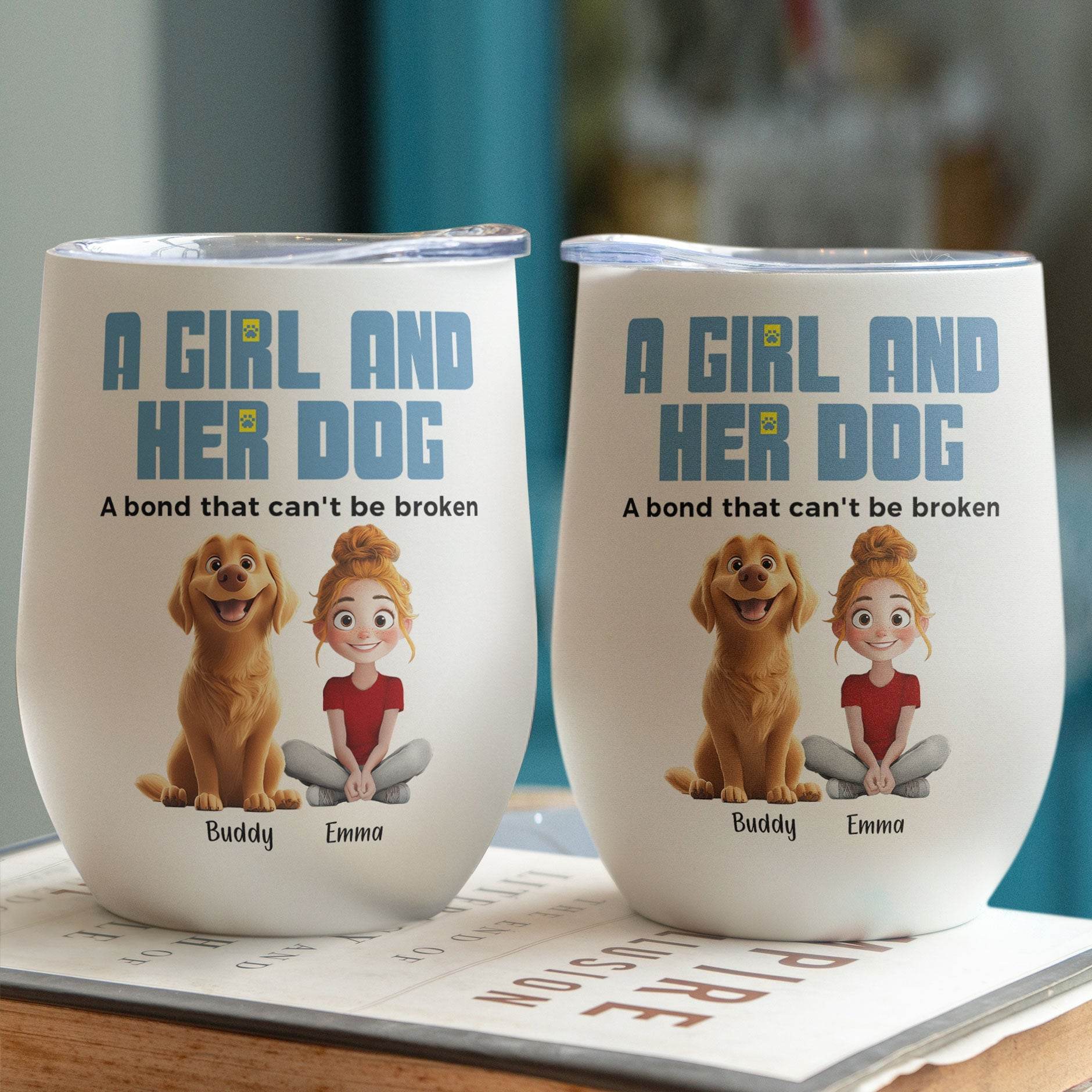 Unbreakable Bond With My Dogs - Personalized Wine Tumbler - WePrint