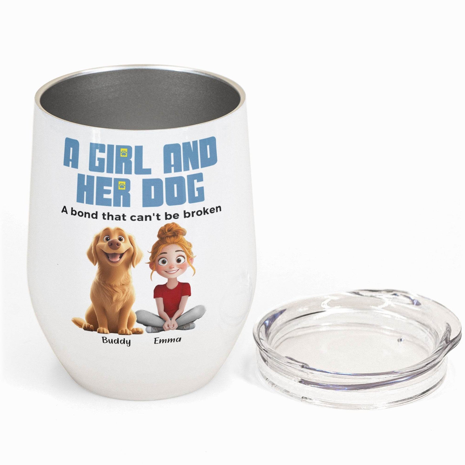 Unbreakable Bond With My Dogs - Personalized Wine Tumbler - WePrint