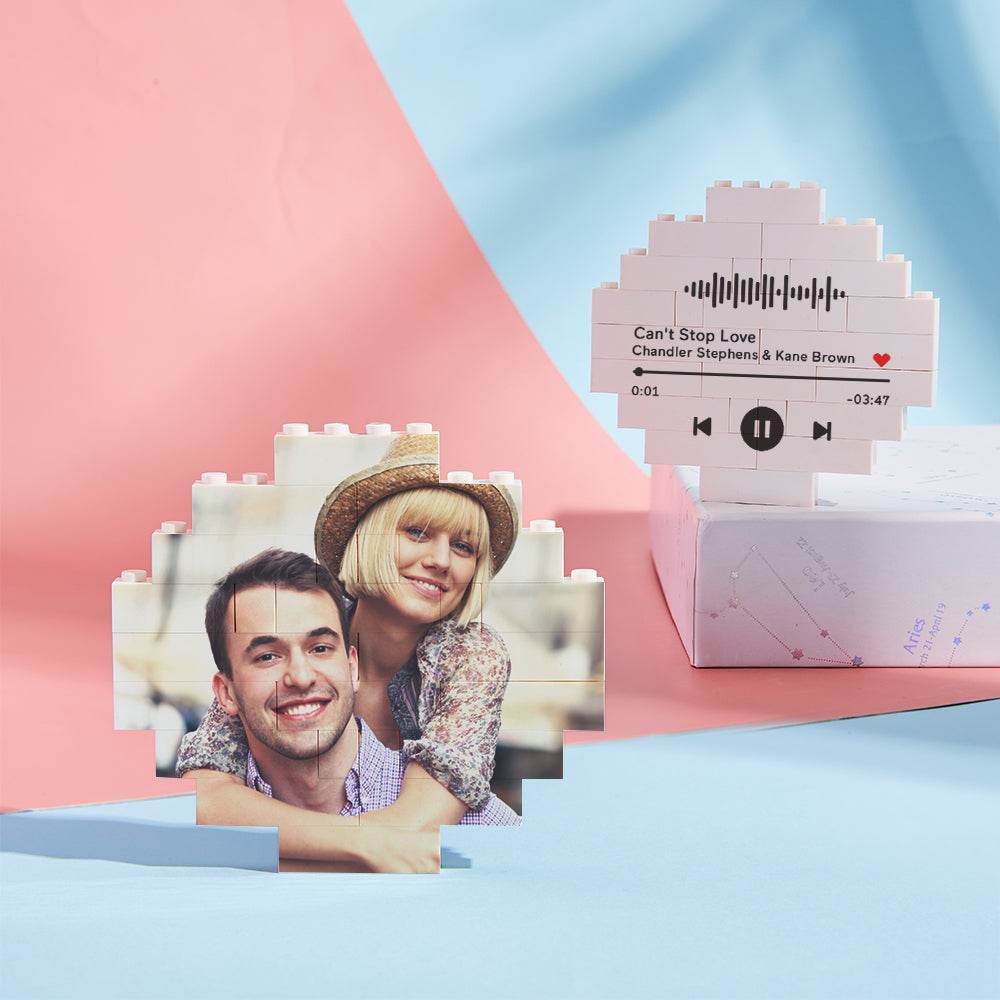 Custom Music Code Building Block Personalized Photo Brick Puzzles - WePrint
